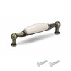 cyclingcolors Furniture Handle 96 mm Ceramic Handles Antique Brass with
