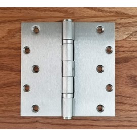 Hinge Outlet Square Ball Bearing Commercial Door Hinges, Heavy Duty Steel,Non-Removable Pin (6 Inch,Satin Nickel,2 Pack)