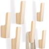 Leinuosen 6 Pack Wood Wall Hooks Walnut Coat Hooks Wall