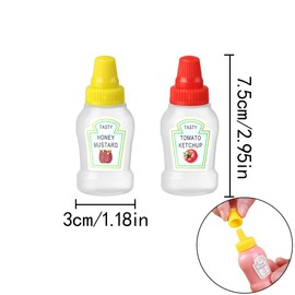 HAIKING Mini Condiment Squeeze Bottles, 8 PCS Plastic Portable Seasoning Dispenser for Lunch Box, Picnic, BBQ (4 Styles)