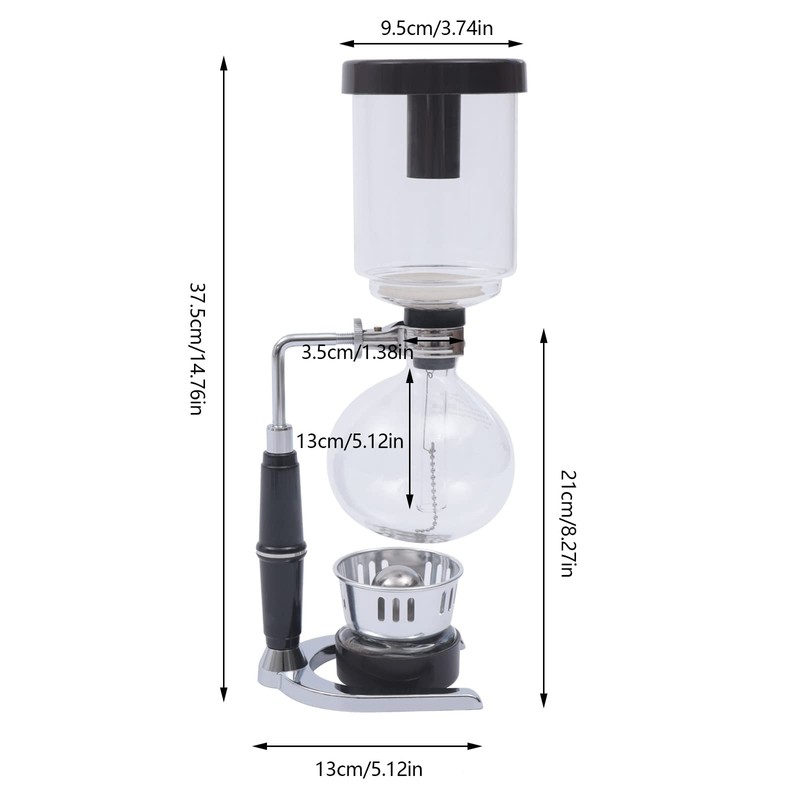 FLYHERO Vacuum Coffee Pot, 5 Cups(500ml), Siphon Syphon Coffee Maker,