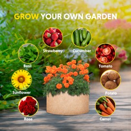 iPower Plant Grow Bag 7 Gallon 6-Pack Heavy Duty Fabric Pots, 300g Thick Nonwoven Fabric Containers Aeration with Nylon Handles, for Planting Vegetables, Fruits, Flowers, Tan 2024 Version