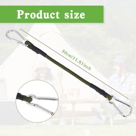 Tensioning Rubber with Carabiner, 4 Pieces Outdoor Bungee Cords Carabiner Expander with Carabiner Hook, Robust Rubber Tensioner with Hook, Luggage Tensioner Set, Versatile Rubber Bands for Awning,