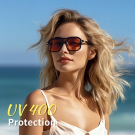 AGGKKY Vintage Square 70s Aviator Sunglasses for Women Men Classic Retro Stylish Frame UV400 Trendy Sunglasses