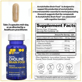 Acetylcholine Brain Food - Acetyl L-Carnitine & Alpha GPC Supplement - Supports Production of Acetylcholine - Neurotransmitter Supplement for Cognitive Function - 120 Capsules