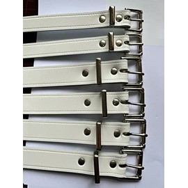 Leather Suspension Straps for Silver Cross Balmoral Pram (White)