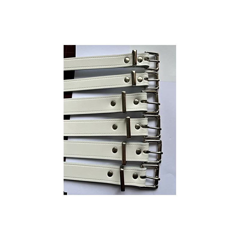 Leather Suspension Straps for Silver Cross Balmoral Pram (White)