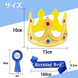 HNENCIER Birthday Hat, Brooch, Birthday Crown, Set of 3, Children, Birthday Crown, Props, Decoration, Photography