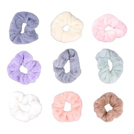 Set de 9 Scrunchies de Terciopelo para Cabello, Ligas Elásticas Suaves Sin Daño para Mujeres y Niñas, Coleteros Ajustables Multicolor para Todo Tipo d