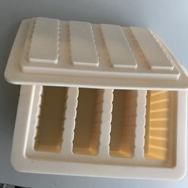 butter molds Large 4 Cavities Silicone butter mold Pudding and Jello Cheesecake, Bar, Silicone butter molds Product Dimensions 7 x 5 x 2 silicone butter mold with lid 4 measurements Cavities