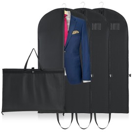 Niviy 3 x Premium Kleidersack 60 x 120 cm,Materialstärke 120 GSM Stärker Reißfester Faltbar Tragbare Reise Kleiderhülle,für Anzüge Kleider Mäntel Sakkos Hemden Abendkleider Anzugsack Aufbewahrung