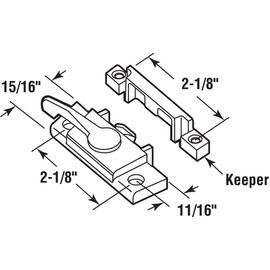 Prime-Line MP2554 Window Sash Lock with Cam Action and Alignment Lugs, White Diecast (Single Pack)
