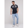 Camp David Men's Pique Polo with Label Appliques, Navy blue