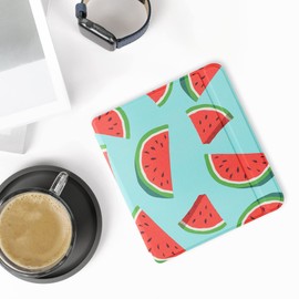 kwmobile Flip Case Compatible with Tolino Vision 6 Case - eReader Case - Watermelon Slices Red Green Black