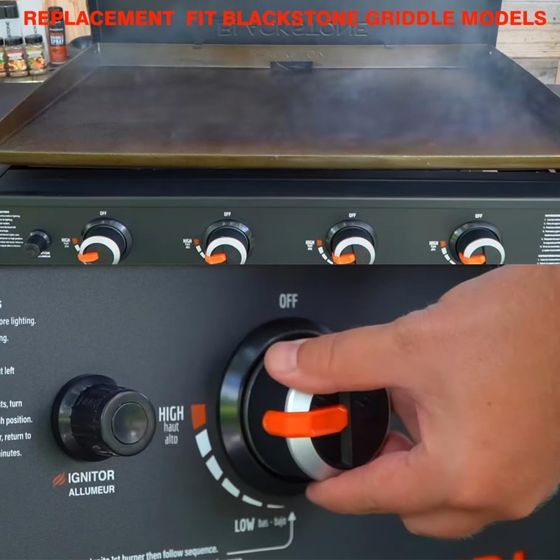 HWGckct Replacement for Blackstone Griddle Orange Knob 4-Pack - High-Temp