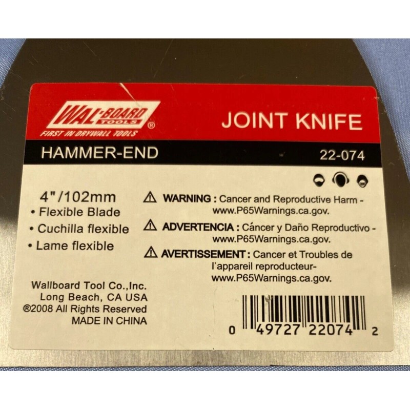 Wal•Board Tools WAL-BOARD Tools/ 4” Hammer-End/ Joint Knife/ Flexible Blade/