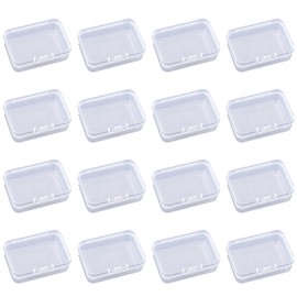 Nybrax 16PCS Plastic Containers with Lids Plastic Drawers Storage Drawers Square Empty Clear Plastics Storage Containers Box Case with Lids for Small Items and Other Craft Projects(6.5x4.6cm)