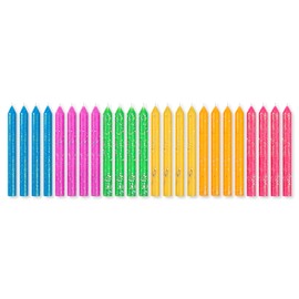 Papyrus Birthday Candles, Neon Glitter (24-Count)