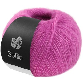 LANA GROSSA Soffio Fluffy Lace Yarn Made of Merino and Cotton with 10% Cashmere, Hand Knitting Yarn Made of 60% Virgin Wool (Merino Superfine), 30% Cotton (Organic), 25 g Wool for Knitting, 212 m Yarn