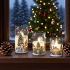 DRomance Snowman House Glass Flameless Candles Battery Operated with Remote