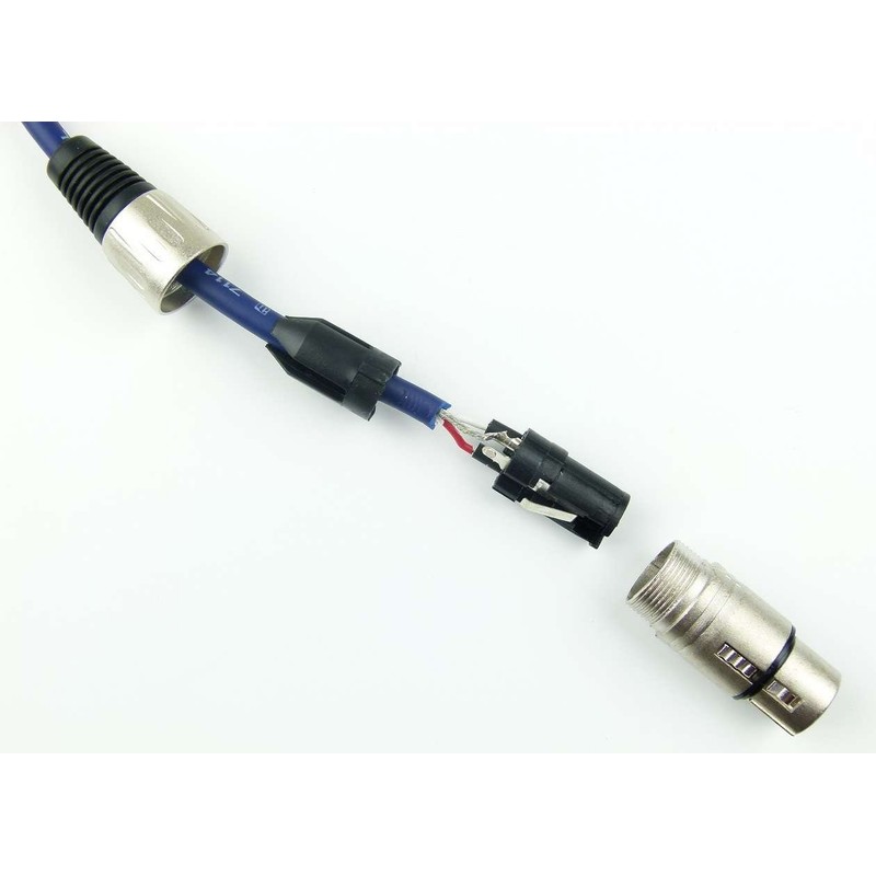 4x Adam Hall Cables K3MMF005 0BLU Microphone Cable 0.5 m
