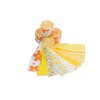 CraftsFabrics 20 x 100% Cotton Pre Cut Yellow Floral Jelly