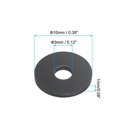 PATIKIL M3 Nylon Flat Washer, 80 Pack 3mm ID 10mm OD 1mm Thick Sealing Spacer Gasket Ring for Faucet Pipe Water Hose Fastener Bolt, Black