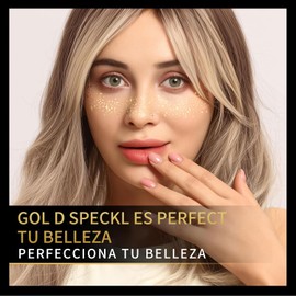 Cara Purpurina Pecas Tatuaje Cara 10PCS, Tatuajes Temporales de Pecas con Purpurina Dorada