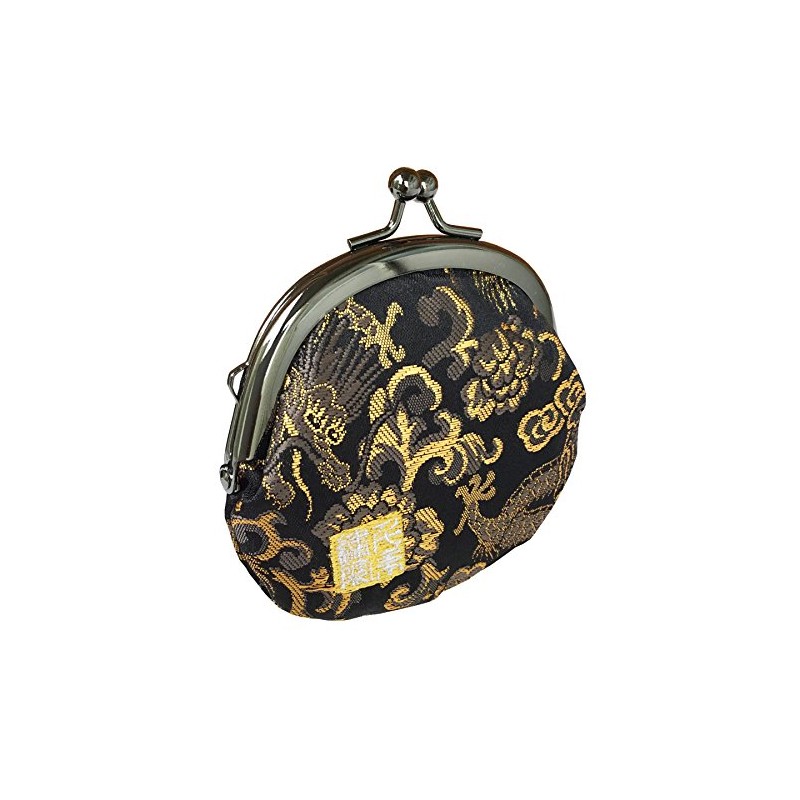 Senyoin Nishijin Woven Gold Brocade Coin Purse 2.5 Inch Round