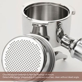 FLEXMAN 51 mm Bottomless Portafilter, Stainless Steel 51 mm Filter Basket, 3 Ears Monolayer Handle Portafilter for DEDICA ARTE, for EC0680 EC0685, for EUPA, for SMEG (Black)