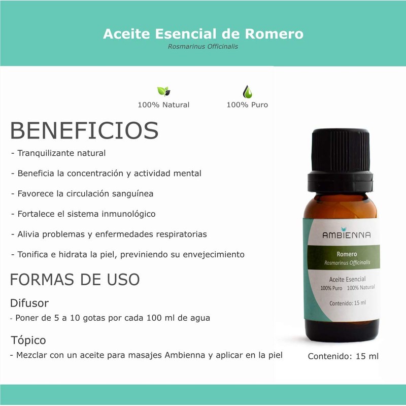 Ambienna Aceite Esencial de Romero 15 ml - 100% natural