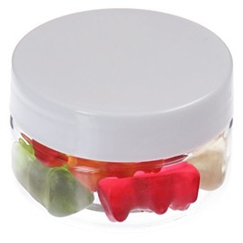 25ml PET Clear Jars with Plastic Lids White Pack of 20