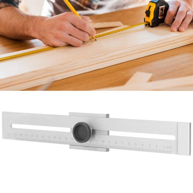Sliding Line Ruler Accuracy Scribing Woodworking Parallel Carbon Steel Measuring