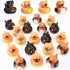 Deekin 24 Patos de Goma de Animales Patos de Perros de 2 Pulgadas Pequeños Patos de Goma Flotantes para Cruceros Regalo de Fiesta de Cumpleaños de Ducha Actividad Fiesta Temática de Perro