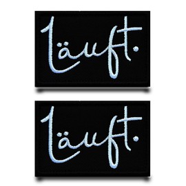 Pack of 2 Running Funny Flag Patch Embroidered Badge Patch with Velcro Tactical Military Patch Applique for Clothing Bags Vest Jacket Backpacks