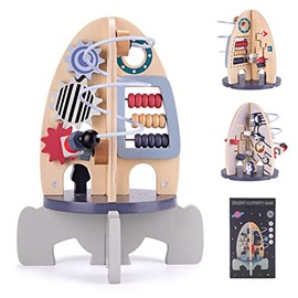 Wdmiya Space Wooden Toys for BabyActivity Cube for Toddlers 1-3Sensory and Montessori Toys for Boy and Girl Educational Birthday Gifts