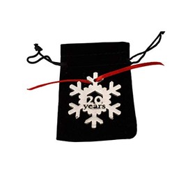 20 Years Cut Out Metal Snowflake Christmas Tree Hanging Decoration - 20th Wedding Anniversary