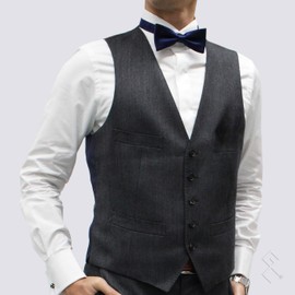 Gran creer Bow Tie for Adults, Silk, Made in Japan, Fuji Yamaori, Weddings, Brand, Grand Creée, Navy Blue