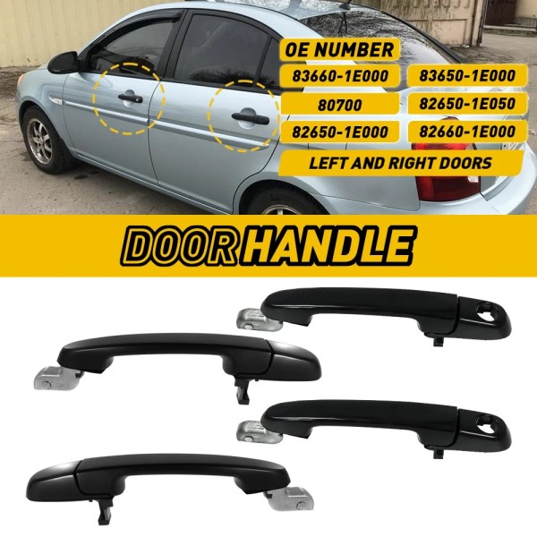 Unbranded Set of 4 Door Handle Outside Exterior Front &