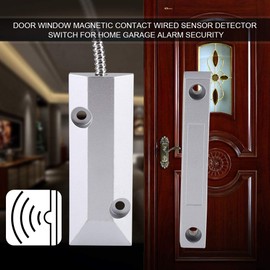 Nikou Magnetic Sensor Switch - Door Window Wired Magnetic Sensor Detector Switch for Alarm Monitoring in the Garage at Home