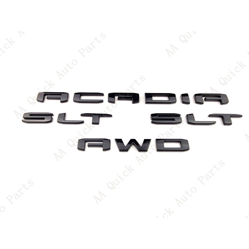 GMC 6PC Gloss Black Door Rear Tailgate Acadia SLT AWD