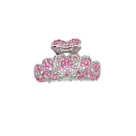 Faship Gorgeous Pink Rhinestone Crystal Floral Hair Claw Clips