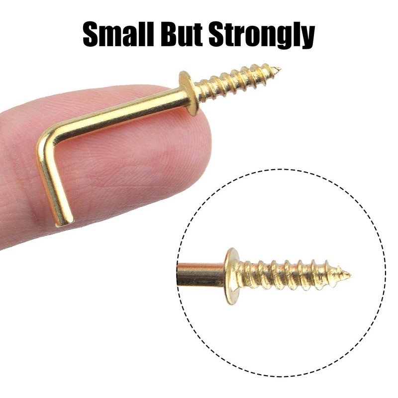 Metal Screw in Hooks, 100pcs 3/4 Inch Right Angle Screw