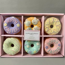 Cupcake And Cashmere Set of 6 Ceramic Decorated Faux Donuts Happy Easter Bunny by Cupcake & Cashmere