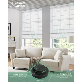 Yoolax Motorized Roman Shade Half-Shading Classic Fold Smart Blind Capable with Alexa & Google Home, Electric Window Shade Customize, Fabric Samples of Motorized Roman Shade, Multi-Color