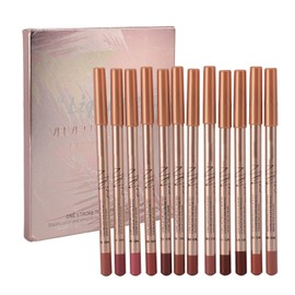 Lipliner-Set, Pigmentierter Lipliner, 0,8 G X 12 Stück, Lipliner-Set, Wischfest, Langlebig, Hochpigmentiert, Tragbarer Lippen-Make-up-Stift für den Täglichen Gebrauch