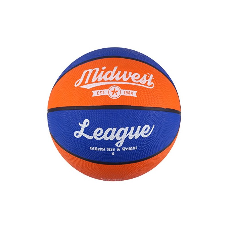 Midwest Unisex's League Basketball, Blue/Orange, Size 6, BBB1036RO