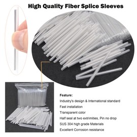 Premium Fiber Optic Fusion Splicing Sleeves Protector Adapter Heat Shrink Tube Clear 1000pcs Per Box 2.5mm Dia After Recovery,60mm (L)