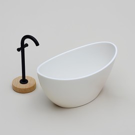 Miniature Model Making Accessories, 4 Pieces Miniature Furniture Bathroom, Dollhouse Furniture Bathroom, Dollhouse Accessories, 1/12 Scale Tap, Bathtub, Toilet, Sink, Decoration for Dollhouse