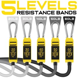 WALITO Resistance Bands Set - Exercise Bands with Handles, Door Anchor, Legs Ankle Straps, for Heavy Resistance Training, Physical Therapy, Muscle Training, Yoga, Home Workouts